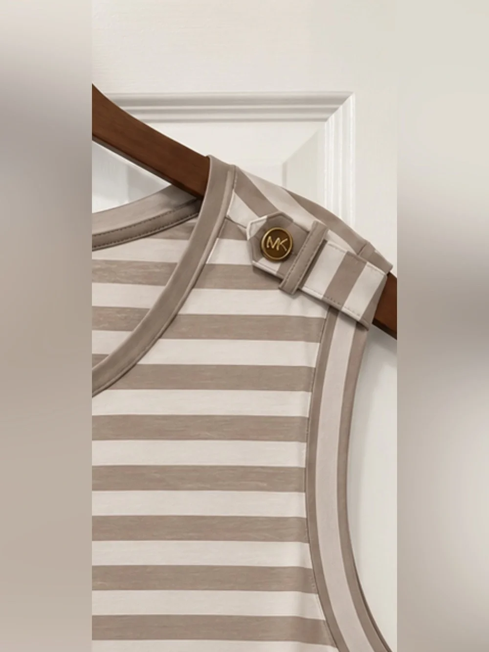 Michael Kors women’s plus size ' Taupe & White Stripe Tank Top